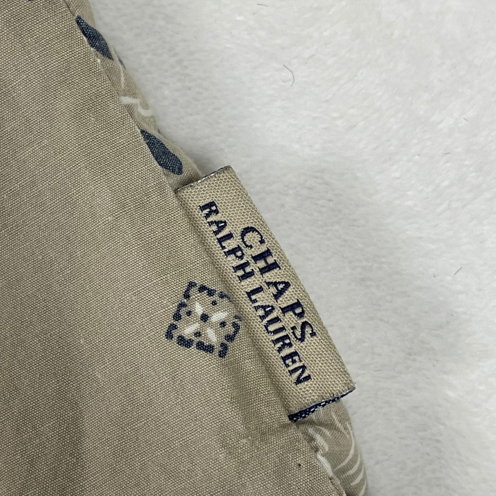 Chaps Ralph Lauren Button Down Cotton Men XL Tan Good Floral Geometric Shirt - Picture 3 of 8